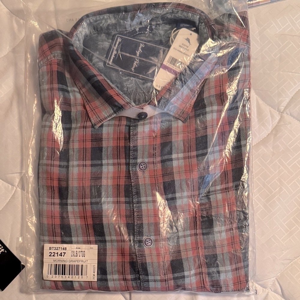 NWT Tommy Bahama Multicolor Plaid Button-Down Shirt Never Opened